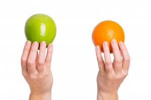 Apple or orange - comparisons.