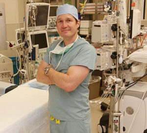 Dr. Morris in the OR before surgery